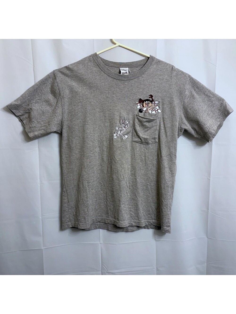 Warner Bros Studio Store Men's S Heather Gray Bugs Bunny Taz Bowling T-Shirt